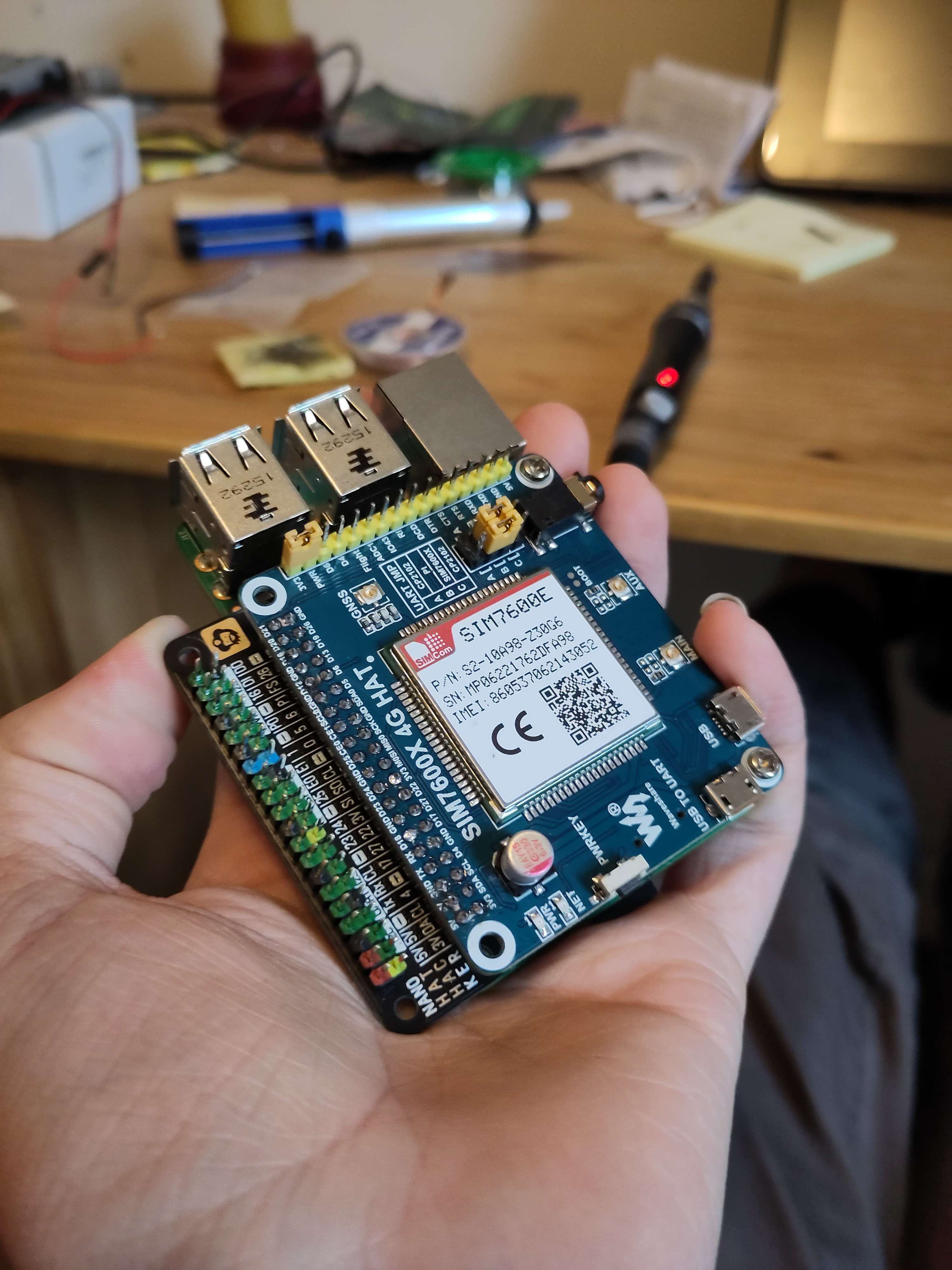 An image of my new board from above after re-soldering